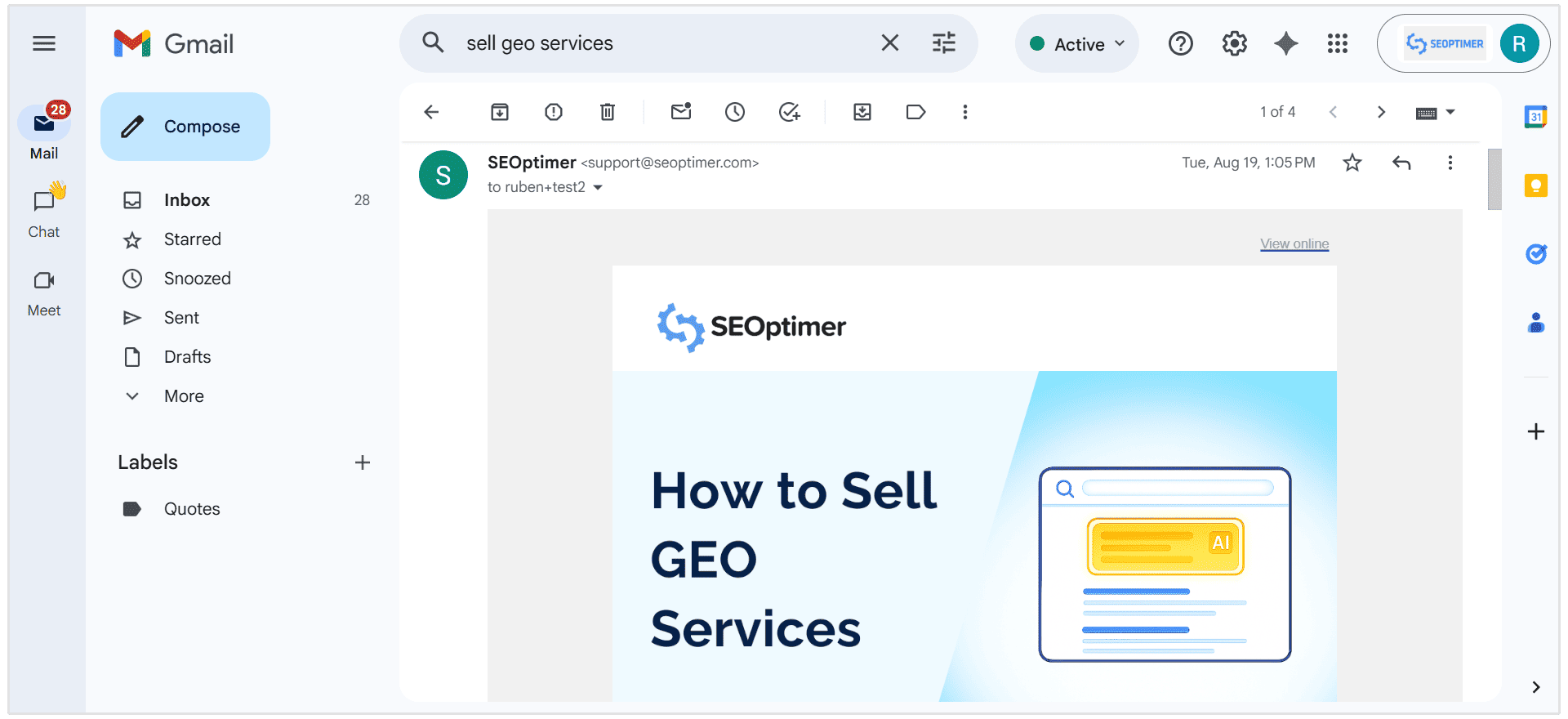Resumo do boletim informativo por email